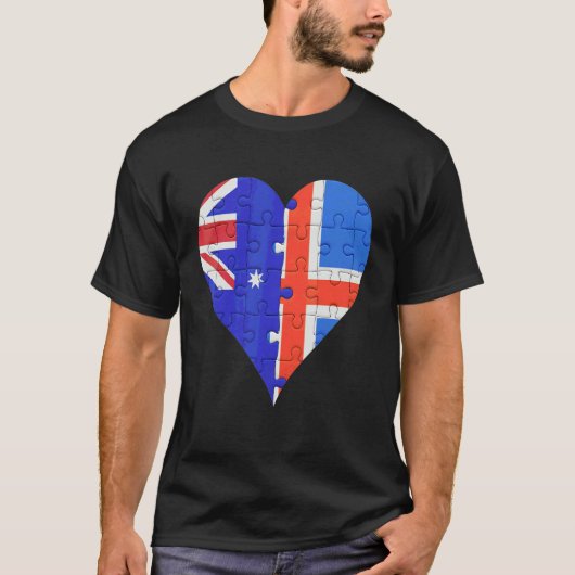 オーストラリア国旗のハート Tシャツ (正面)
