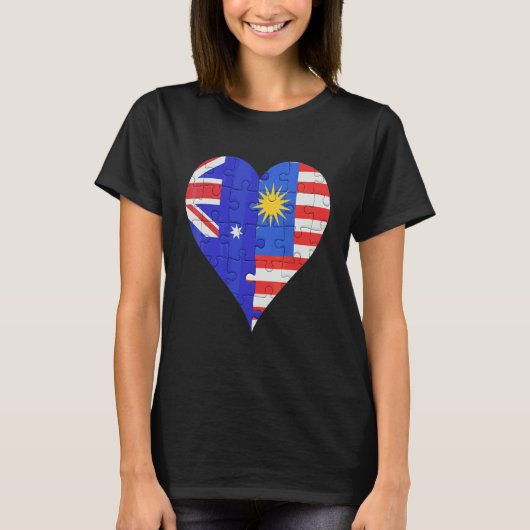 オーストラリア国旗のハート Tシャツ (正面)