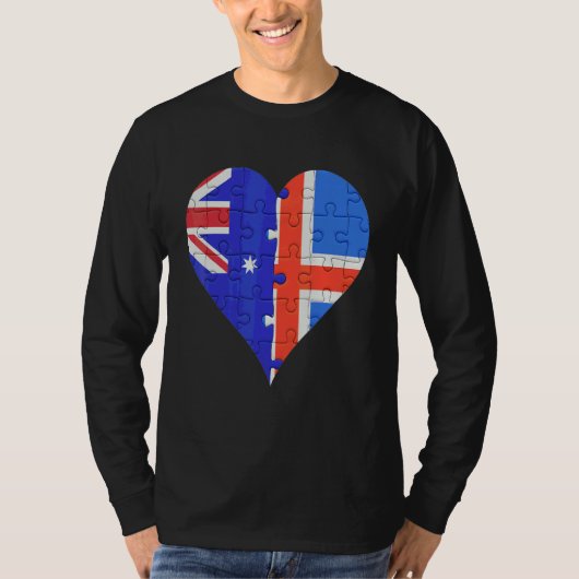 オーストラリア国旗のハート Tシャツ (正面)