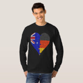 オーストラリア国旗のハート Tシャツ (正面フル)