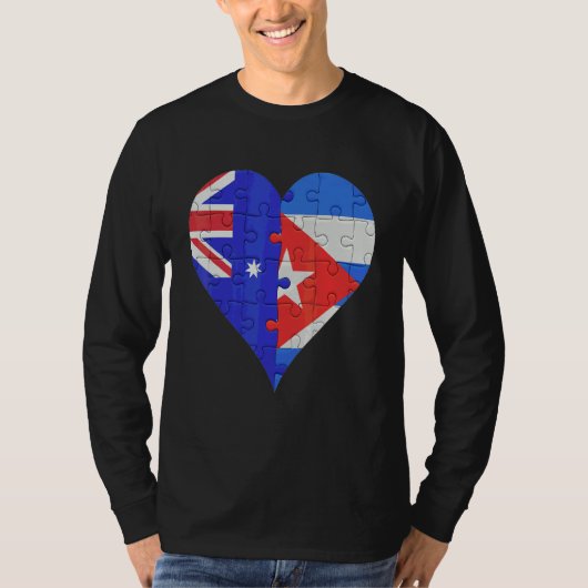 オーストラリア国旗のハート Tシャツ (正面)