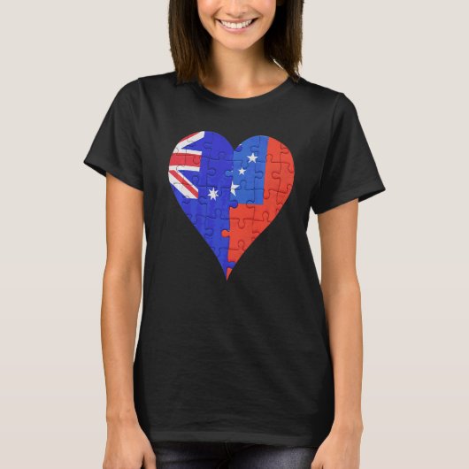 オーストラリア国旗のハート Tシャツ (正面)