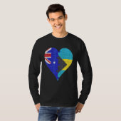 オーストラリア国旗のハート Tシャツ (正面フル)