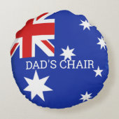 オーストラリア国旗のパパ椅子の丸い枕 ラウンドクッション (裏面)