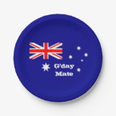 オーストラリア国旗のプレート,パーティー，誕生日/スポーツ ペーパープレート (正面)