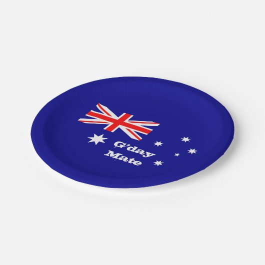 オーストラリア国旗のプレート,パーティー，誕生日/スポーツ ペーパープレート (アングル)
