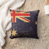 オーストラリア国旗のヴィンテージデザイン クッション (ブランケット)