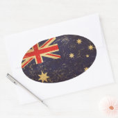 オーストラリア国旗のヴィンテージデザイン 楕円形シール (封筒)