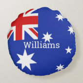 オーストラリア国旗の丸パーソナライズされた枕 ラウンドクッション (裏面)