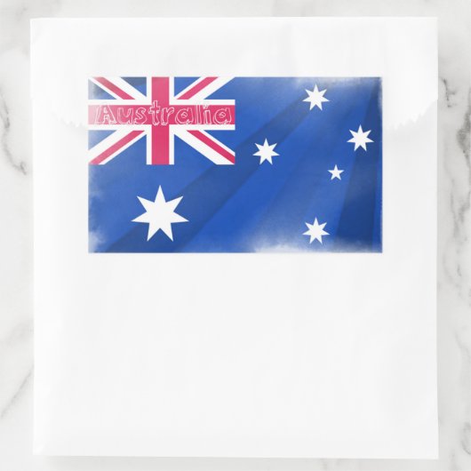 オーストラリア国旗の出港 長方形シール (バッグ)