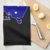 オーストラリア国旗の地図と旅行 キッチンタオル (四つ折り)