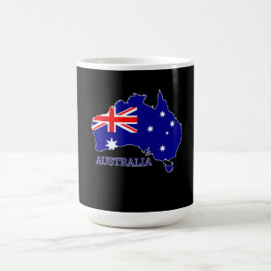 オーストラリア国旗の地図と旅行 コーヒーマグカップ