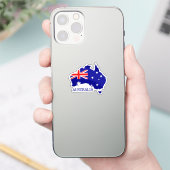 オーストラリア国旗の地図と旅行 シール (スマートフォン)