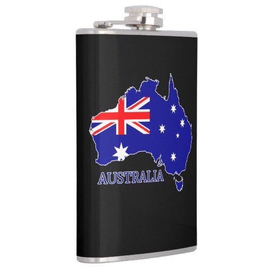 オーストラリア国旗の地図と旅行 フラスク (右)