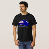 オーストラリア国旗の地図と旅行 Tシャツ (正面フル)