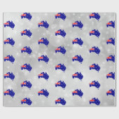 オーストラリア国旗の地図ラッピング紙 ラッピングペーパー (フラット)