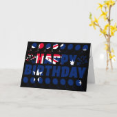 オーストラリア国旗の愛国的誕生日 カード (黄色い花)