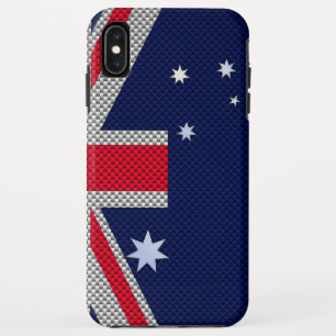 オーストラリア国旗の炭素繊維クロムスタイル iPhone XS MAXケース