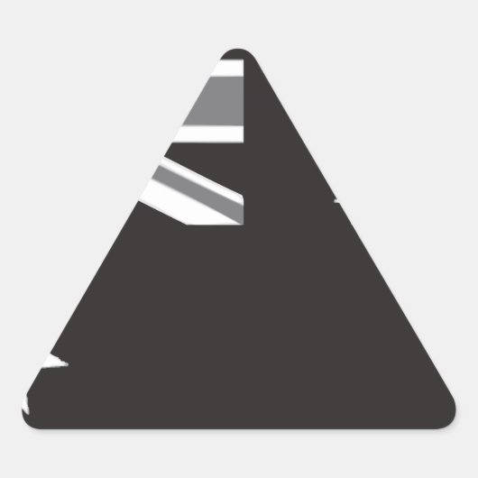 オーストラリア国旗の白黒 三角形シール (正面)