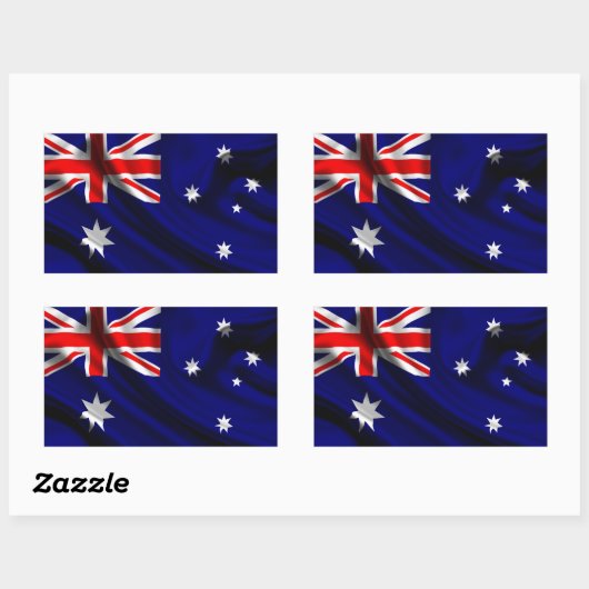 オーストラリア国旗の織物 長方形シール (シート)
