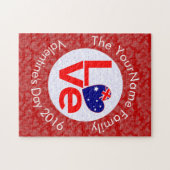 オーストラリア国旗の赤い文字LOVE白の赤 ジグソーパズル (横)