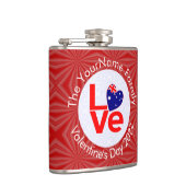 オーストラリア国旗の赤文字LOVE旗パーソナライズされた フラスク (右)