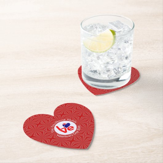 オーストラリア国旗の赤文字LOVE旗パーソナライズされた ペーパーコースター (インサイチュ)