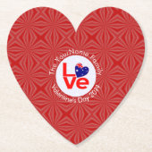 オーストラリア国旗の赤文字LOVE旗パーソナライズされた ペーパーコースター (正面)