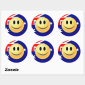 オーストラリア国旗の顔シール ラウンドシール (シート)