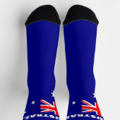 オーストラリア国旗を持つクルーソックス ソックス (上部)