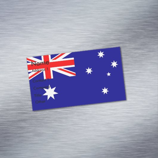 オーストラリア国旗を持つ名刺マグネット マグネット名刺 (インサイチュ)