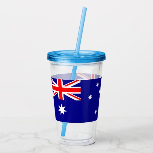オーストラリア国旗を持つ愛国的なアクリル製タンブラー アクリルタンブラー (裏面)