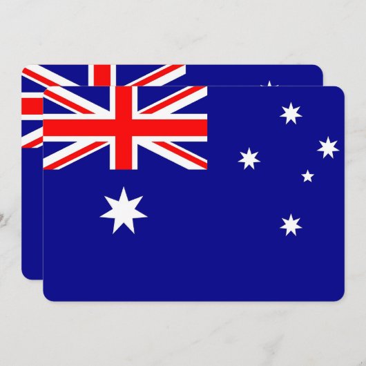 オーストラリア国旗を持つ愛国的招待状 招待状 (正面/裏面)