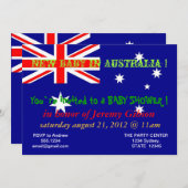 オーストラリア国旗を持つ赤ちゃんシャワー招待状 招待状 (正面/裏面)