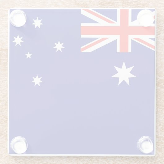 オーストラリア国旗を掲げたガラスコアスター ガラスコースター (裏面)