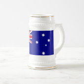 オーストラリア国旗を掲げたマグカップ ビールジョッキ (正面右)