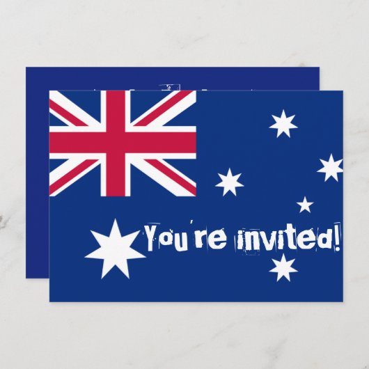 オーストラリア国旗カスタマイズのパーティー招待状 招待状 (正面/裏面)
