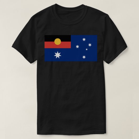 オーストラリア国旗クラシックと先住民T士 Tシャツ (デザイン正面)