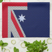 オーストラリア国旗デザイン炭素繊維クロムスタイル キッチンタオル (折り畳み)