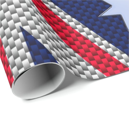 オーストラリア国旗デザイン炭素繊維クロムスタイル ラッピングペーパー (ロールコーナー)