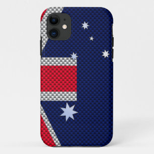 オーストラリア国旗デザイン炭素繊維クロムスタイル iPhone 11 ケース
