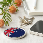 オーストラリア国旗デザイン炭素繊維スタイル キーホルダー (側面)