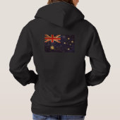 オーストラリア国旗ヴィンテージデザイン黒の女性用 パーカ (裏面)