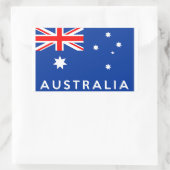 オーストラリア国旗記号名文字 長方形シール (バッグ)