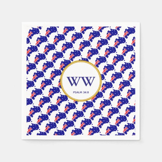 オーストラリア国旗 お祝い 誕生日 伝統 祭り スタンダードカクテルナプキン (正面)