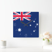 オーストラリア国旗 スクエア壁時計 (ホーム)