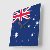 オーストラリア国旗 スクエア壁時計 (傾斜)