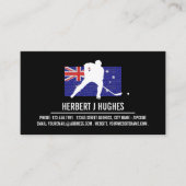 オーストラリア国旗、ホッケープレーヤー、ホッケーコーチの写真 名刺 (正面)