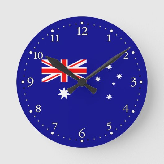 オーストラリア国旗 ラウンド時計 ラウンド壁時計 (正面)