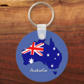 オーストラリア国旗、地図とオーストラリアの愛国者/スポーツ キーホルダー (裏面)